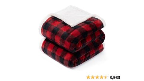 BEAUTEX Christmas Sherpa Fleece Throw Blanket