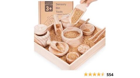 Crisschirs Sensory Bin Tools with Wooden Box