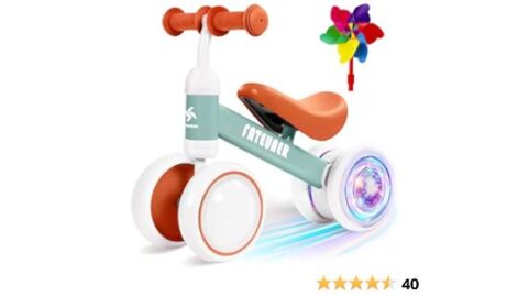 Colorful Lighting Baby Balance Bike Toys for 1 Year Old Boys Girls