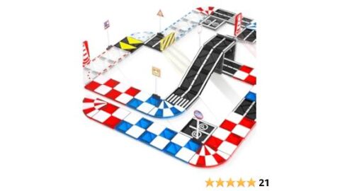 Magnetic Tiles Road Set & Racing Track Expansion Pack