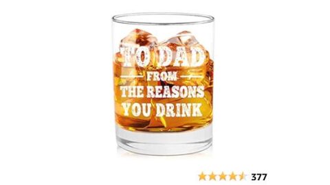 NBOOCUP To Dad From The Reasons You Drink Funny Whiskey Glasses Gift for Dad