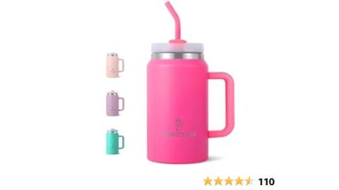 DLOCCOLD 50 oz Tumbler with Handle and Straw Lid