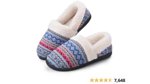 Homitem Women's Slip-On Knit Slippers Memory Foam