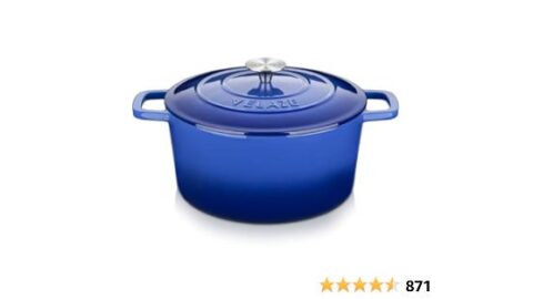 Velaze 6 QT Enameled Dutch Oven Pot with Lid