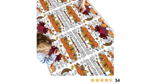 OHOME Thanksgiving Coloring Tablecloth