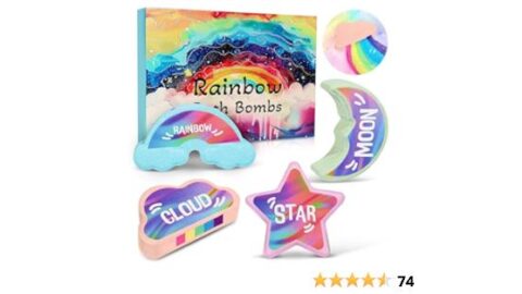 Rainbow Bath Bombs for Kids