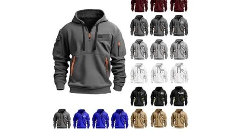 Men's Hoodies Quarter Zip Pullover