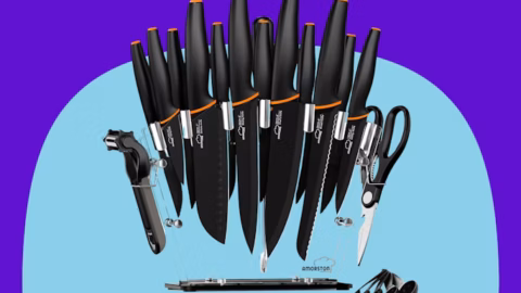 21-Piece Kitchen Knife Block Set, $24.69