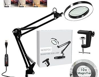 10X Magnifying Lamp with Light and Stand