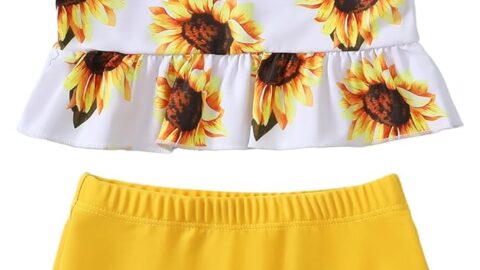 Toddler Baby Girls Swimsuit Cute Ruffle 2 Piece Tankni