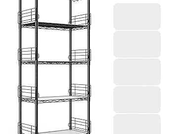 REIBII 5 Tier Metal Shelving Unit Pantry Storage