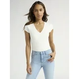 Sofia Jeans Women's Scuba Knit V Neck Bodysuit