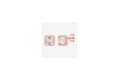 Lab Created Champagne Sapphire 14K Rose Gold Over Silver 8mm Stud Earrings