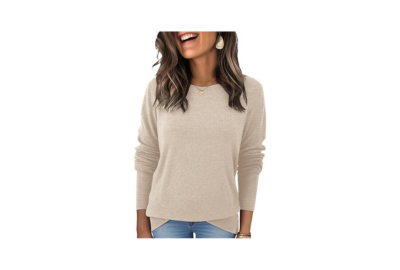 Women's Wool Blend Crew Neck Pullover Sweater