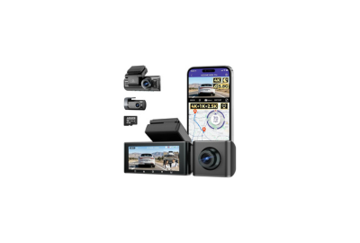 AZDOME 3 Channel Dash Cam Front and Rear Inside