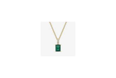 Womens Lab Created Green Emerald Sterling Silver 18 Inch Pendant Necklace