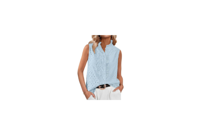BTFBM Womens Sleeveless Button Down Shirts
