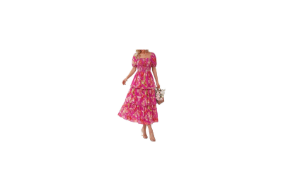 BTFBM Womens Square Neck Smocked Dress
