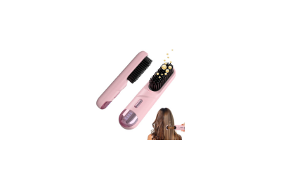Go Brush Pro for Short Hair Hair Straightener Brush Cordless & Portable