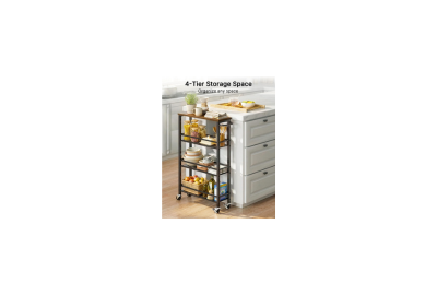 Slim Storage Cart with Wheels - 4 Tier